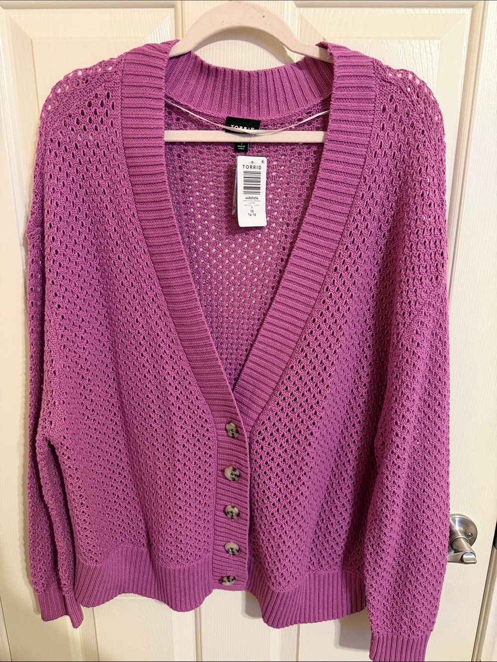 Torrid Open-Knit Button Cardigan